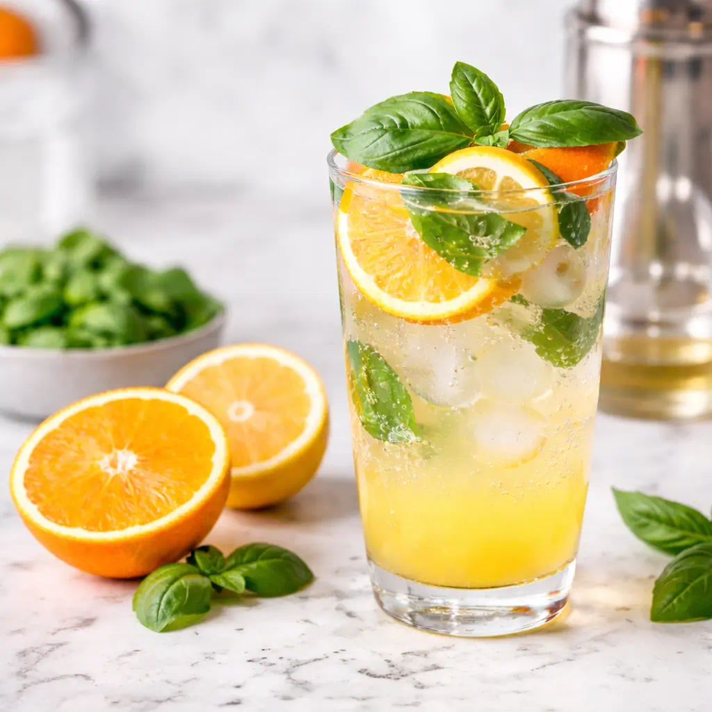 citrus basil sparkler