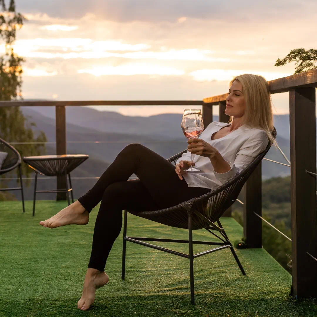 woman enjoying damp january