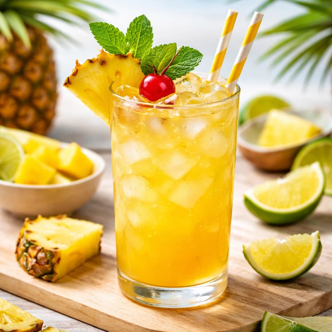 rum and pineapple cocktail