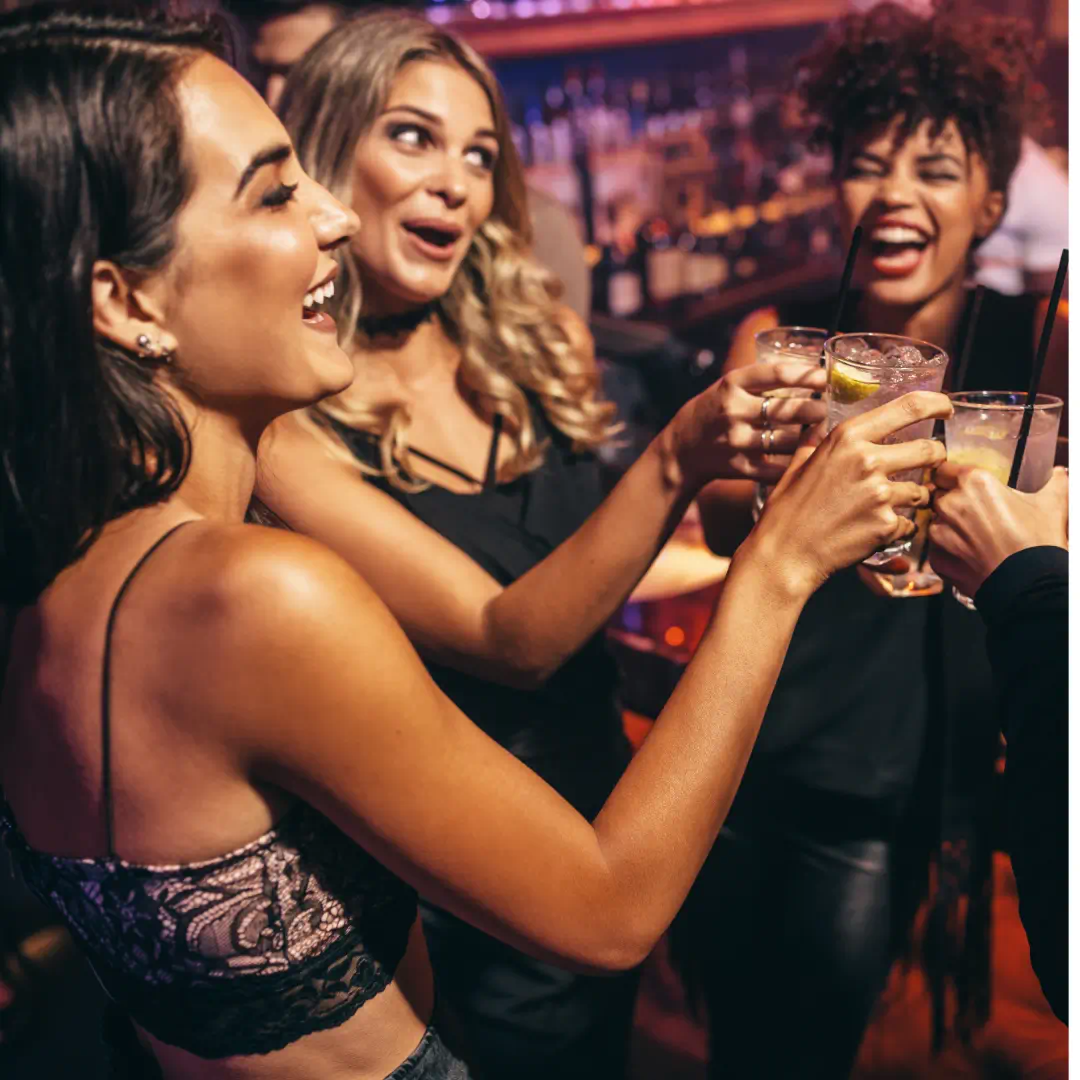 Elegant cocktails on a table