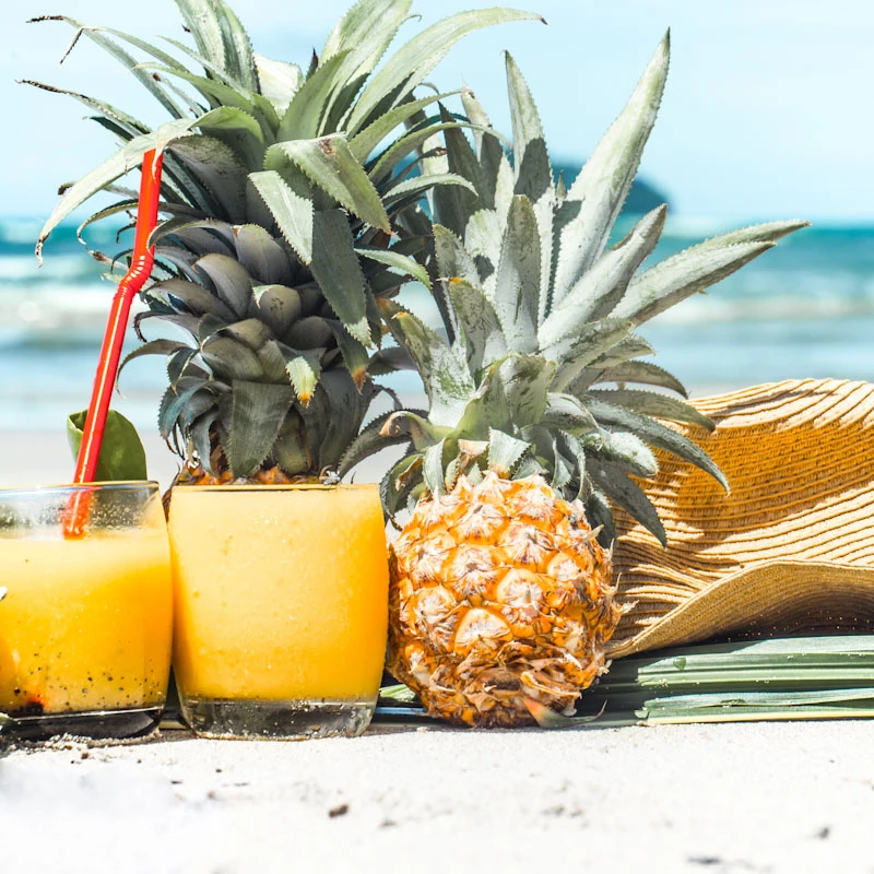 Pina Colada cocktail with pineapple garnish